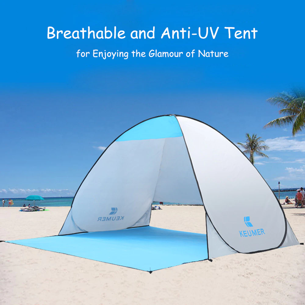 Cheap Goat Tents 70.9x59x43.3 Inch Automatic Instant Pop up Beach Tent Anti UV Sun Shelter Cabana for Camping Fishing Hiking Picnic   